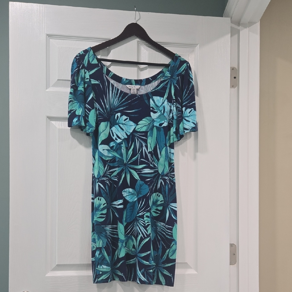 Tommy Bahama Blue and Green Tropical Dress